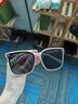 CAIILKUN墨镜女夏季防晒2025新款高级感大框太阳眼镜网红款七夕情人节礼物 米白框黑灰片（轻奢ck风） 实拍图