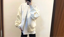 7家优品烫钻刺绣棒球服男外套春秋季美式高街潮流男装休闲皮袖飞行员夹克 ZYXS-J55杏色 M 实拍图