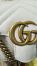 GUCCI古驰GG Marmont系列链条mini女士单肩包绗缝斜挎包 白色 均码 实拍图