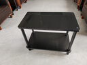 爱美穗沙发中间小茶几小方桌办公室接待室专用小边几小茶台钢化玻璃边桌 黑架黑面黑玻璃 40*70*53 实拍图