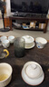 豪祥（HAOXIANG） 轻奢高档单个三才盖碗家用办公陶瓷功夫茶具紫砂敬茶碗泡茶器 白瓷蓝荷盖碗 实拍图