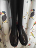 晟霆法式长筒靴女2025秋冬新款粗腿显瘦高筒靴v口后拉链骑士靴大码女 黑色【绒里】 39 (245mm) 实拍图