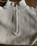 马登工装美式半拉链立领毛衣男秋季半高领竖线肌理百搭弹力男士针织衫 烟灰色 【宽松偏大/高领毛衣男/毛线衣】 S (165) 实拍图