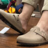 BIRKENSTOCK勃肯拖鞋男女同款拖鞋外穿牛皮包头拖鞋Boston系列 女款草色960813 37 实拍图