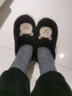 安尚芬 居家棉拖鞋男女士时尚百搭可爱萌兔柔软舒适防滑 情侣鞋 黑色【爱心熊】 36-37 适合35-36 实拍图