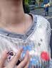 中国黄金（CHINA GOLD）足银项链女款月亮蝴蝶吊坠轻奢小众首饰情人节生日礼物送女友老婆 【今/次日达】月亮蝴蝶白钻项链 实拍图