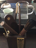 神雕（SHEN DIAO）黑檀木六君子五件套实木嵌铜套装功夫茶具茶道零配件茶艺摆件杯垫 黑檀方海浪六君子配茶巾搁物架 实拍图