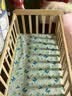 邦姌婴儿床多功能无漆实木儿童床双层可加长新生儿宝宝床可拼接大床 裸床【无蚊帐】 单层小床（94*55cm）0-2岁 实拍图