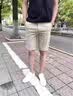 夏冰妮休闲短裤男士夏季棉质潮牌运动五分裤男薄款舒适沙滩裤工装男裤子 卡其色 32 （建议120-135斤） 实拍图