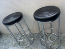 米帮手酒吧凳三环高脚凳吧台椅不锈钢高凳子家用圆凳子手机柜台凳游戏凳 63高【黑色加厚螺纹】 实拍图