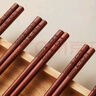 品喻（PINYU）红樱檀木筷子原木家用实木筷子套装无漆无蜡快子防滑耐高温10双装 实拍图