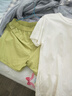 蕉内（Bananain）305H纯棉睡衣男女士100%棉情侣家居服短袖夏季套装七夕情人节礼物 【短裤款素色-女】呢绿 S 实拍图