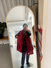 帕什 羊绒围巾女100%山羊绒镂空花型百搭围脖针织披肩PS-45 波尔多红 实拍图