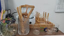 瓷牌茗茶具（cipaiming teaset） 电陶炉煮茶器煮茶壶茶炉家用小型电茶炉加厚耐热玻璃茶壶 壶+简约白炉6彩+公杯罐道架+托盘 实拍图