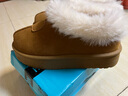 思伦鸟小个子厚底低帮雪地靴女2025年新款羊绒毛一体一脚蹬冬季毛毛棉鞋 栗色 36 实拍图