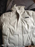 布恩普棉服男米白色PU皮棉袄外套男冬季感连帽羽面包绒服情侣装棉衣 白色 M 实拍图