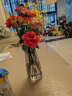 盛世泰堡 玻璃花瓶透明水养植物插花瓶富贵竹百合玫瑰水培容器大花瓶客厅桌面摆件 T形烟灰色22cm 实拍图