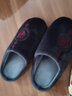 回力棉拖鞋男秋冬季灯芯绒居家鞋女中国风防滑家用情侣款加绒保暖拖鞋 灰色 44-45 【标准码】 实拍图