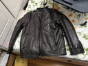 雅鹿皮衣男加绒加厚中年男士商务男装立领爸爸装外套冬装保暖皮夹克 咖色 M 170【建议90-115斤】 实拍图