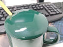 京庾 马克杯办公室加热水杯女陶瓷杯子家用咖啡杯礼盒装恒温杯 绿色单杯【礼盒装+恒温杯垫】 实拍图