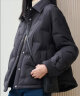 坦博尔羽绒服女短款轻薄衬衫领女士保暖外套时尚TD237232 黑色 155  实拍图