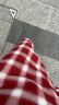 独束微胖MM大码女装百搭时尚显瘦通勤方领格子气质连衣裙 红白格 5 晒单实拍图
