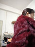 慕舍（mushe）轻奢品牌海宁皮草外套女皮毛一体兔毛中长款狐狸毛领真皮皮草大衣 酒红色中长款 L 实拍图