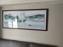 良品大师山水画办公室挂画中式客厅装饰画万里长城靠山图茶室字画风景壁画 紫气东来流水生财A1 70*190cm宣纸锦绫+有机玻璃+红褐色实木框（热卖款） 实拍图