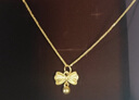 周大生黄金蝴蝶结吊坠爱心挂坠3D硬金玫瑰颈饰生日礼物送女友 小心意吊坠-(不含链） -金重约0.5g 实拍图