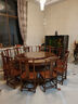 安邸 红木家具非洲花梨（学名：刺猬紫檀）中式实木餐桌椅组合带转盘家用圆桌组合 别墅餐台饭桌 餐厅家具 1.8米如意餐桌+12明式餐椅 实拍图