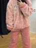 果壳（Gukoo）情侣睡衣女秋冬季迪士尼米奇舒棉绒简约男家居服套装 粉色女套 M 实拍图