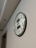 康巴丝（Compas）挂钟 万年历石英钟表挂墙客厅时钟日历温湿度挂表 C3240-2 银色 实拍图