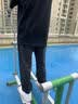 雄俑冰丝裤子男款夏季薄款速干休闲裤男宽松阔腿裤男九分运动工装长裤 黑色束脚+浅灰束脚 XL （建议110-130） 实拍图