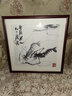 紫腾随轩齐白石装饰画新中式客厅背景墙面挂画卧室饭厅餐厅水墨虾壁画 墨虾 50*50cm红木色实木框 实拍图