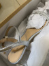 百思图商场新款水钻透明水晶中高跟一字带女时装凉鞋TNE23BL3 白/银TNE23BL3 36 晒单实拍图