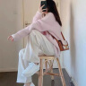 可茵休闲裤女装套装2025年秋冬新款小个子慵懒风穿搭针织毛衣阔腿裤子 9697粉色毛衣+阔腿裤 L 实拍图