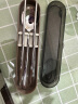 双枪（Suncha）食品级304不锈钢便携餐具筷子个人专用学生成人筷勺盒 棕 实拍图