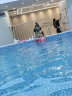弈姿女童泳衣连体游泳衣小童三角温泉泳装 EZI18G002 粉白格 110cm 实拍图