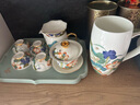 万仟堂（Edenus） 万仟堂茶盘陶瓷茶托日式简约茶台长方形单层干泡储水茶承 四季盘 春(不含茶具)古绿釉 312*217*17 实拍图
