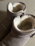 ZHR则则雪地靴女反绒牛皮保暖女靴明星达人爱穿缝制百搭短靴耐穿加绒棉鞋 卡其色（P29-搭扣款） 39 实拍图