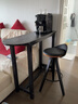 思臣岩板吧台桌椅简约现代家用客厅餐吧桌阳台隔断靠墙高脚桌椅组合 黑腿黑板+黑金岩板/一头半圆 套餐/桌长120宽40高100+2圆凳 实拍图