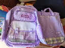 巴布兔书包小学生女生新款高颜值一二四到六年级轻便减负格子女童双肩包 紫色（挂件+3装饰扣+补习袋） 大号适合3-6年级使用 实拍图