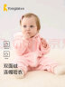 童泰秋冬季婴儿加绒外出衣服1-18月宝宝连帽连体哈衣 粉色 73cm 实拍图