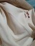 真维斯（JEANSWEST）长袖t恤打底衫女装秋冬季新款双面绒上衣服立领保暖衣纯色内搭女 米色 小三朵小红花_K_左领角 M 实拍图
