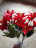 花艺赫家饰仿真花百合高枝装饰花假花绢花客厅摆设餐桌高档花艺干花花束摆件 40cm7头红色绢布百合花【5支】 实拍图