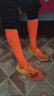 匹克青少年加厚速干儿童足球袜长筒训练压力袜护腿压缩袜YH52108橙 实拍图