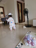 七彩博士婴儿分腿睡袋春夏季竹棉棉儿童防踢被子厚款可拆袖长袖宝宝防着凉 萌兔粉-160G秋冬中厚款 M码 实拍图