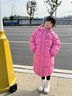 G.DUCKKIDS童装女童羽绒服冬季2023新款儿童外套白鸭绒中长款连帽衣服小女孩 星星玫红色【高品质棉服】 160 尺码13~14岁【150-160cm】 实拍图