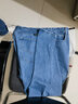AEMAPE苹果纯棉秋冬季牛仔裤中老年高腰深裆宽松直筒爸爸装百搭厚款长裤 （厚款）A款#浅蓝色 40 (3尺) 实拍图