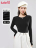 班尼路（Baleno）双面磨绒打底衫女2025秋冬季新款圆领紧身柔软舒适保暖内搭上衣 实拍图